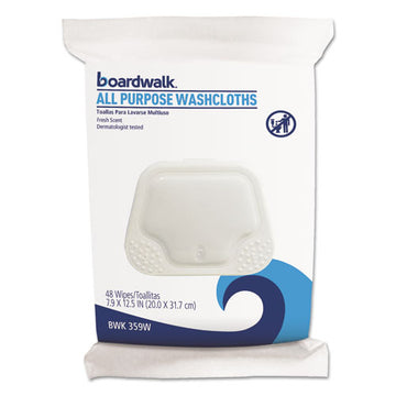 Boardwalk® Premoistened Washcloths, 12 1-2 X 7 9-10, Fresh Scent, 48-pack, 6 Packs-carton freeshipping - TVN Wholesale